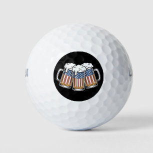 Beer 4th Of July American Flag US Vintage Retro Golf Balls