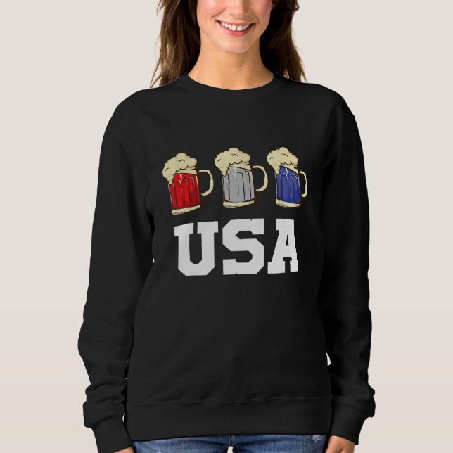 Beer 4th of July Matching Family USA  Patriotic Sweatshirt (Front)