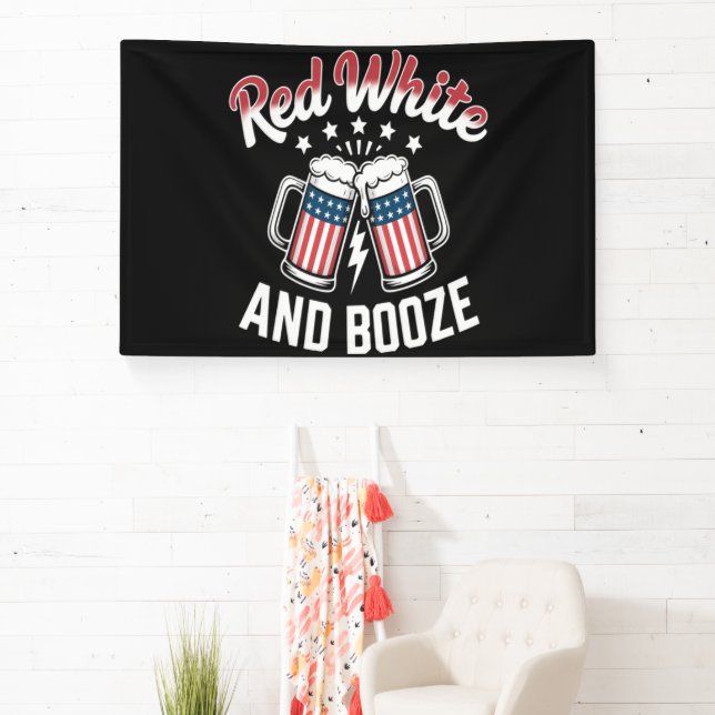 Beer 4th Of July , Patriotic Party Banner (Insitu)