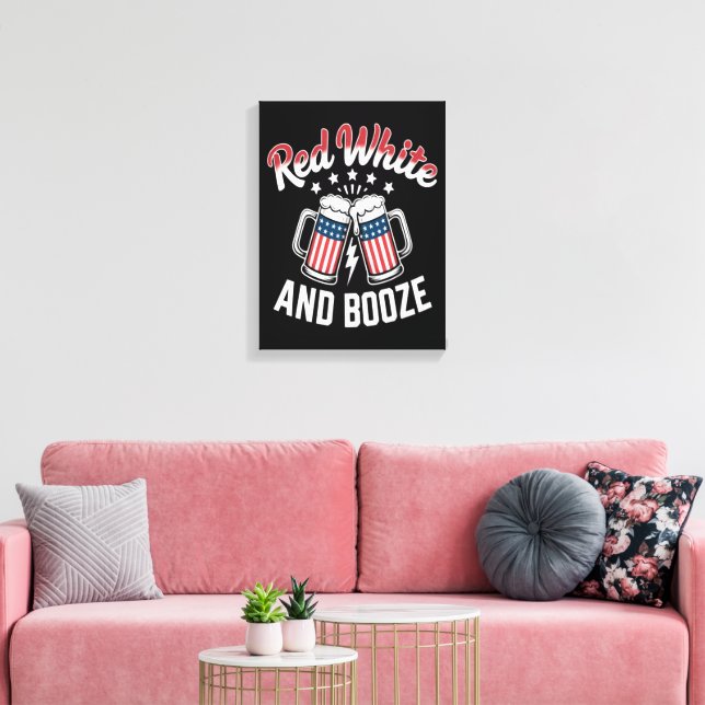 Beer 4th Of July , Patriotic Party Canvas Print (Insitu(LivingRoom))