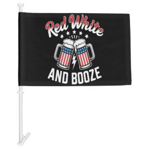 Beer 4th Of July , Patriotic Party Car Flag