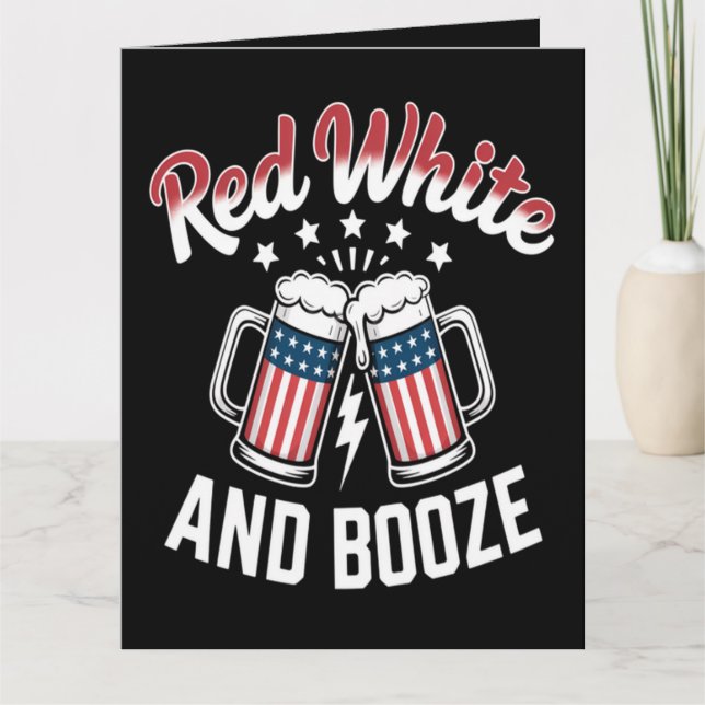 Beer 4th Of July , Patriotic Party Card (Front)