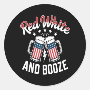 Beer 4th Of July , Patriotic Party Classic Round Sticker
