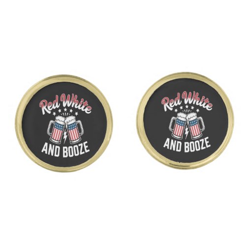 Beer 4th Of July , Patriotic Party Cufflinks