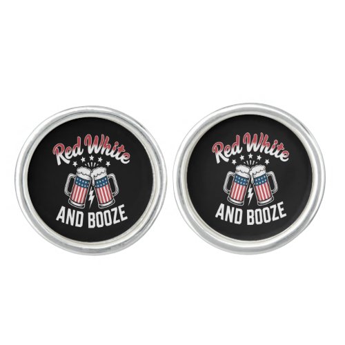 Beer 4th Of July , Patriotic Party Cufflinks