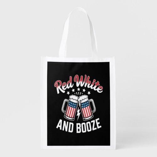 Beer 4th Of July , Patriotic Party Grocery Bag