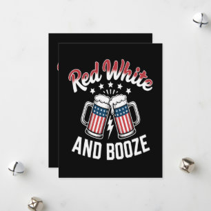 Beer 4th Of July , Patriotic Party Holiday Card