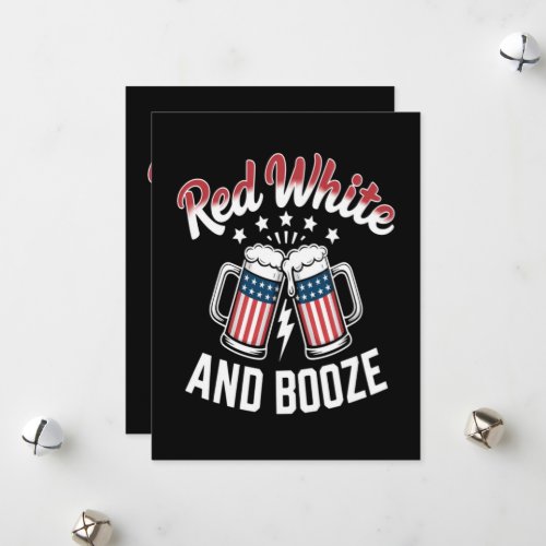 Beer 4th Of July , Patriotic Party Holiday Card