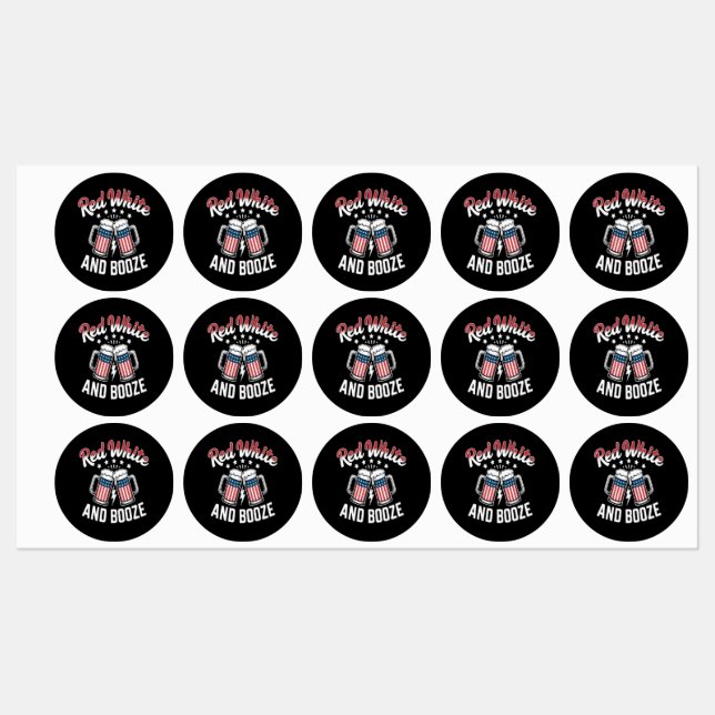 Beer 4th Of July , Patriotic Party Labels (Sheet)