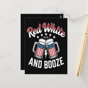 Beer 4th Of July , Patriotic Party Postcard