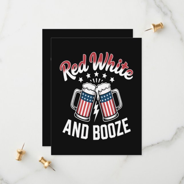 Beer 4th Of July , Patriotic Party Save The Date (Front/Back In Situ)
