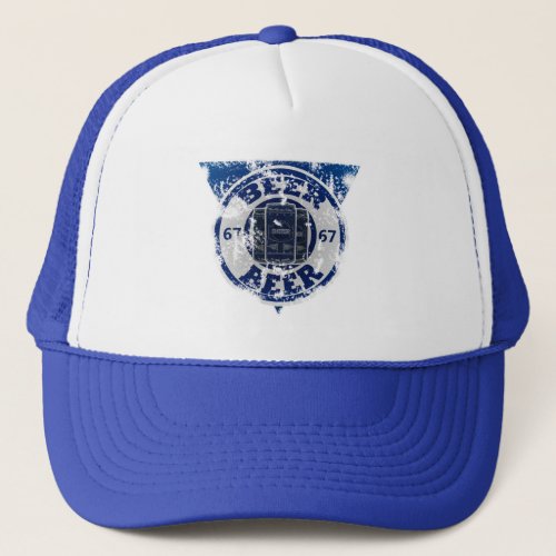 Beer 67 Beer Cans _BlueWhite Trucker Hat
