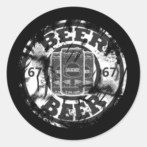 Beer 67 Beer Cans  Classic Round Sticker