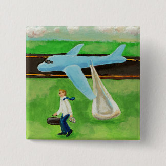 Beer, a Big Slide, and my Dignity - blue jet guy Button