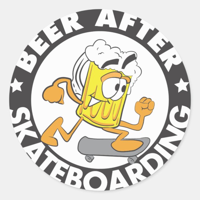Beer After Skateboarding Sticker (Front)