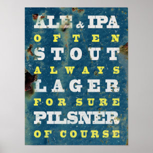 Beer Always. Vintage beer poster. Beer Poster