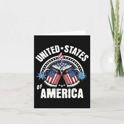 Beer American Flag 4th Of July Beer Usa Drinking  Card