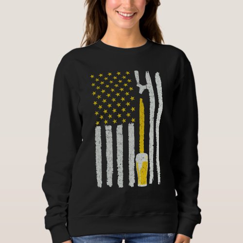 Beer American Flag 4th Of July Men Women Merica Us Sweatshirt