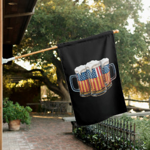 Beer American Flag 4th of July Merica Drinking USA