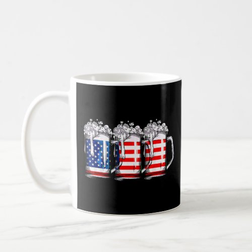 Beer American Flag 4th Of July Vintage Merica Usa  Coffee Mug