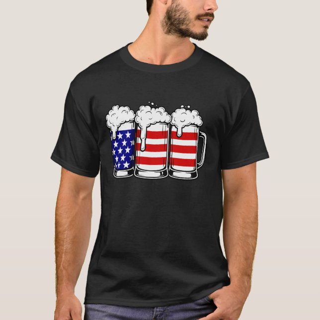 Beer American Flag T-Shirt (Front)