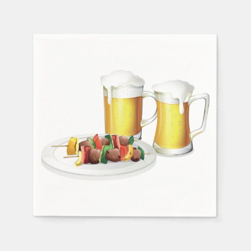 Beer And Barbecue Paper Napkins