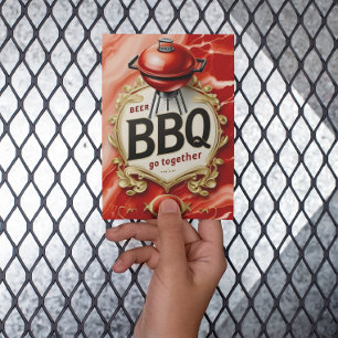 Beer and BBQ Go Together Postcard