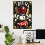 Beer And BBQ Go Together Poster