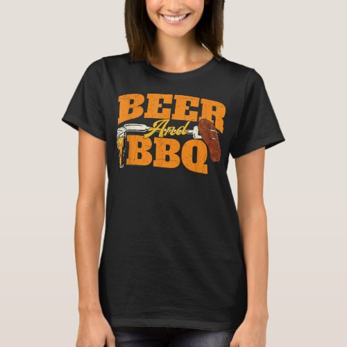Beer and BBQ Grilling Grill Pitmaster Barbecue Lov T_Shirt