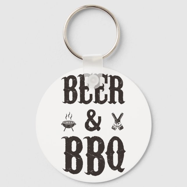 Beer and BBQ Keychain (Front)