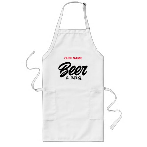 Beer and BBQ party custom long apron for men
