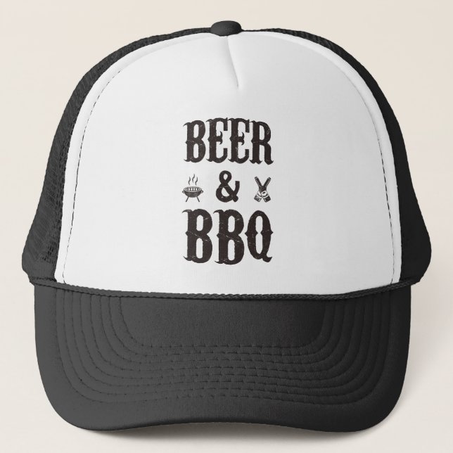 Beer and BBQ Trucker Hat (Front)