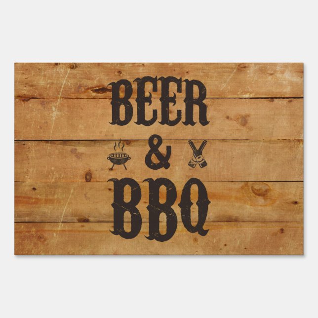 Beer and BBQ Yard Sign (Front)