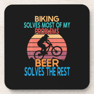 Beer And Biking Birthday Beverage Coaster