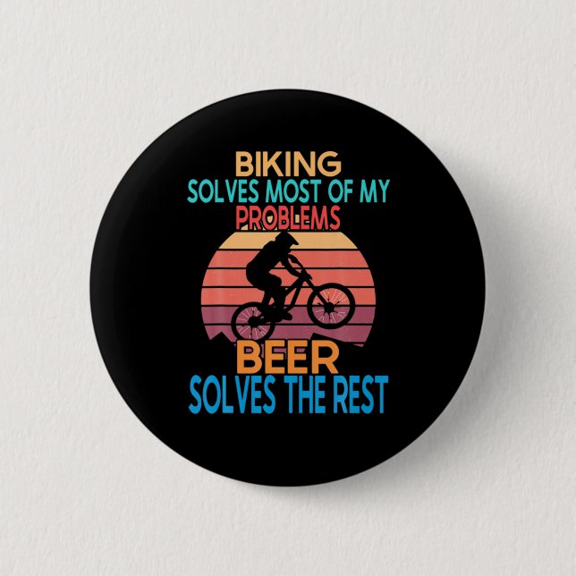 Beer And Biking Birthday Button (Front)