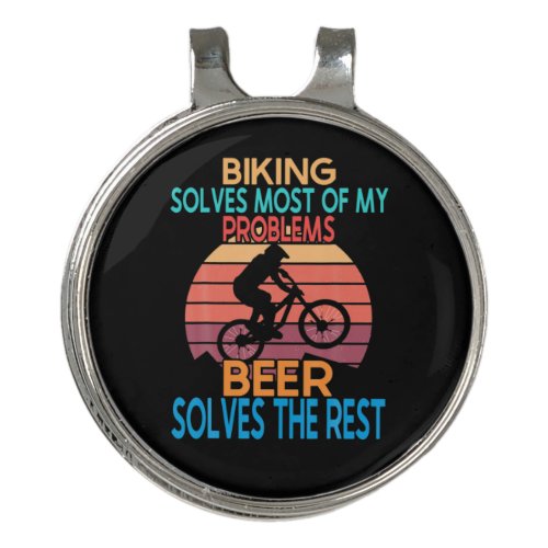 Beer And Biking Birthday Golf Hat Clip