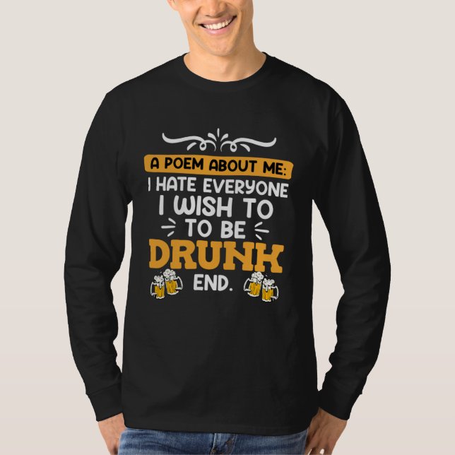 Beer  and Book  Poetry Poems Poets Reading Fans T-Shirt (Front)