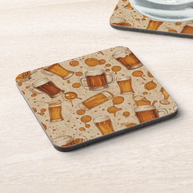 Beer and bubbles beverage coaster (Left Side)