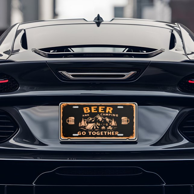 Beer And Camping Go Together License Plate (Creator Uploaded)