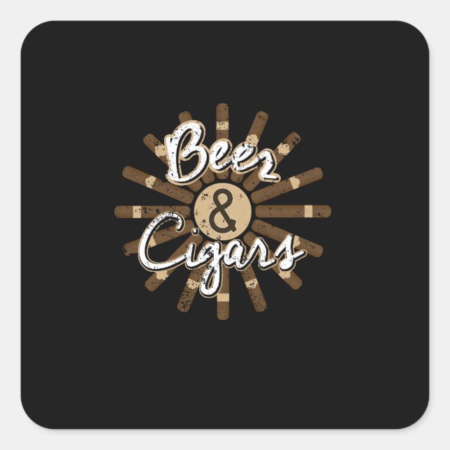 Beer And Cigars Cigar Lover Cigar Smoker Gift Square Sticker (Front)