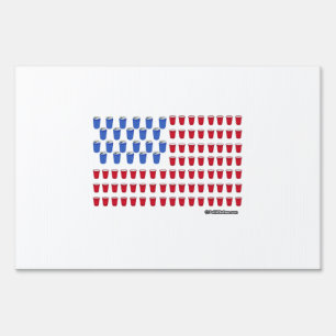 Beer and Cup Flag Yard Sign
