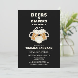 Beer and Diaper Baby Shower Party Invitation