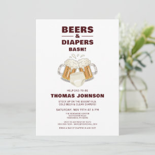 Beer and Diaper Bash Party Invitation