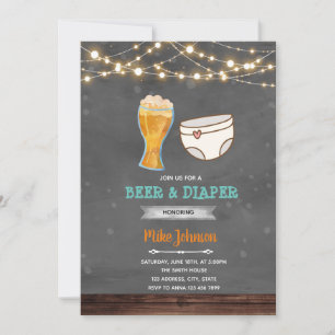 Beer and diaper party invitation