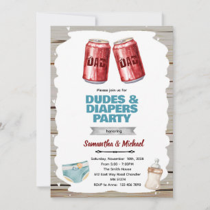 Beer and Diaper Party invitation
