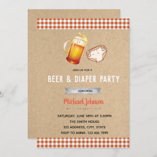 Beer and diaper word invite