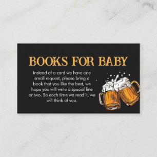 Beer and Diapers Baby Shower Books for Baby Enclosure Card