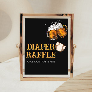 Beer and Diapers Baby Shower Diaper Raffle Poster