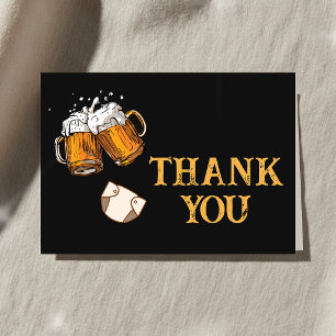 Beer and Diapers Baby Shower Letterpress Thank You Card