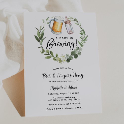 Beer and Diapers Party Invitation